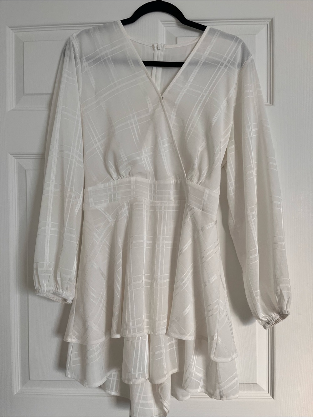 Women's White Layered Romper Dress